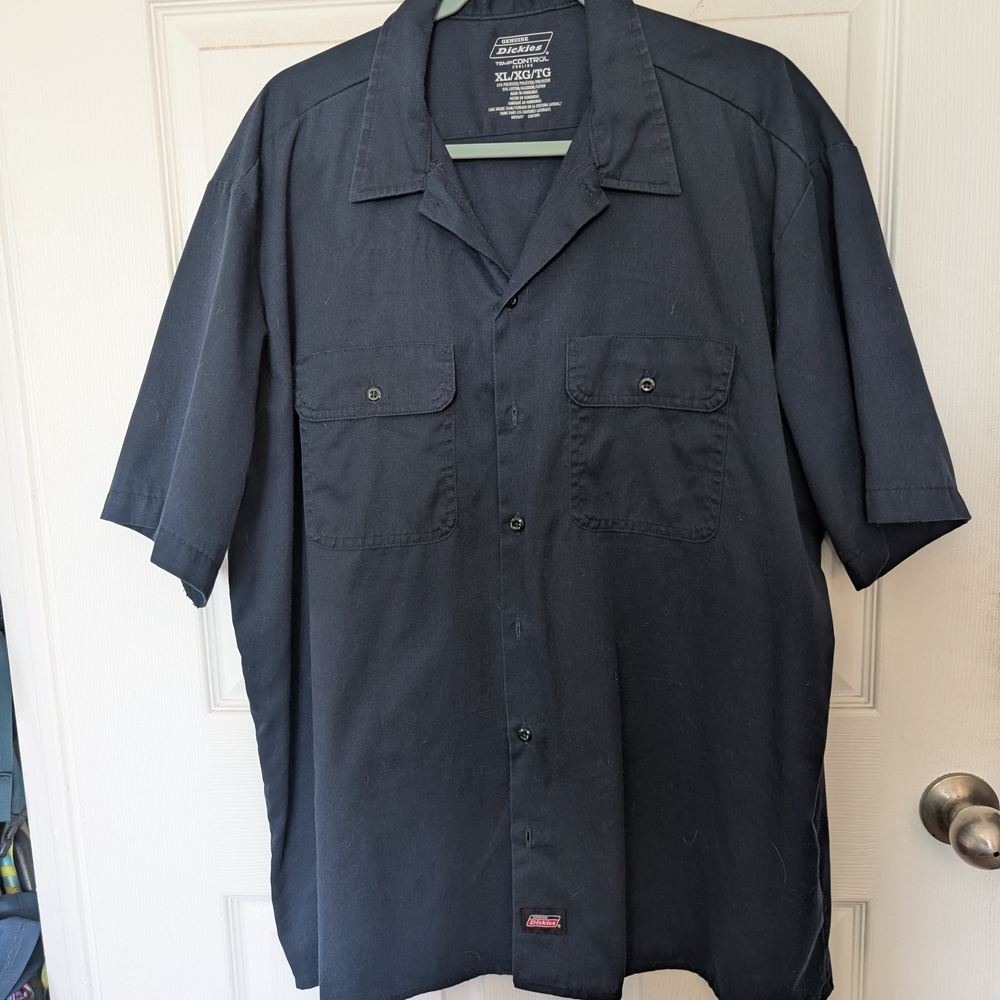 Dickies Men's Dark Blue Short Sleeve Shirt - XL